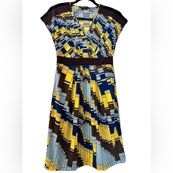 BCBG Max Azria Women’s Y2K Abstract Geometric Print Dress Size M - Picture 1 of 9